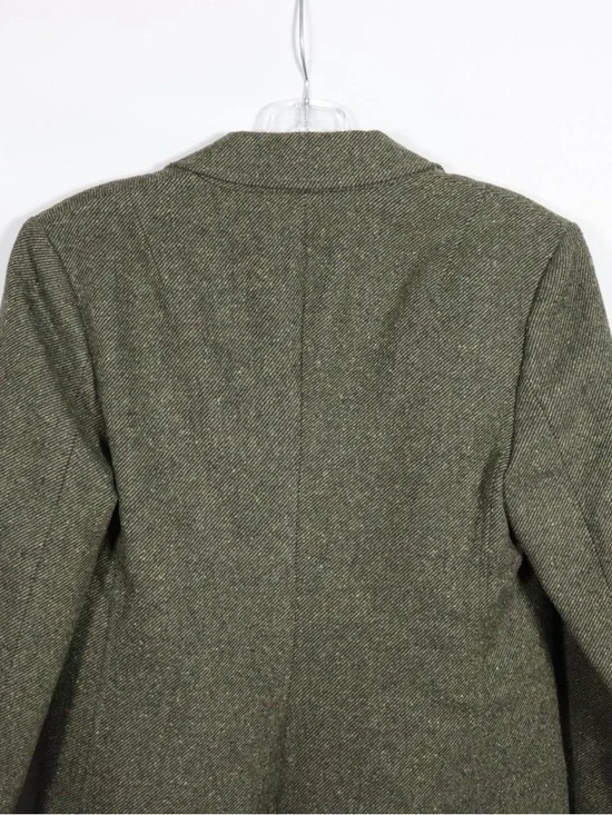 Banana Republic Tweed Blazer Size 4 Green Wool Classic Tailored Jacket - Picture 9 of 11